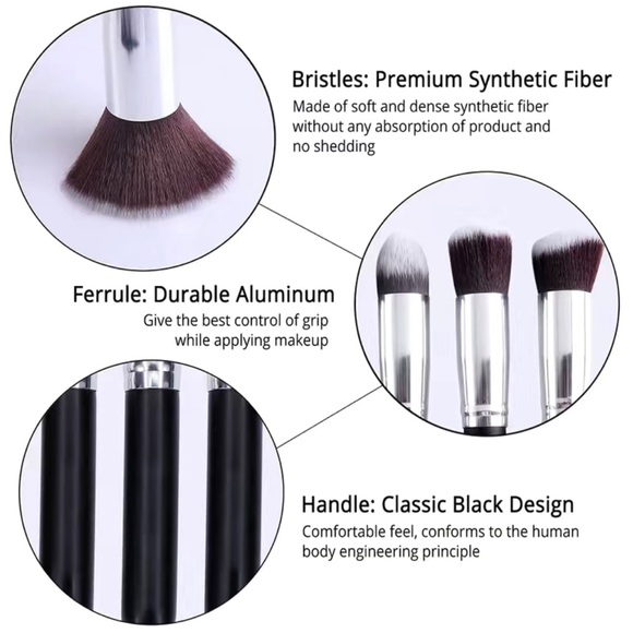 Cosmetic Makeup Brush Set 10pc - Picture 3 of 4